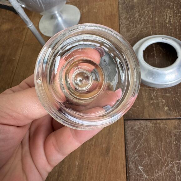 Art Deco Aluminum Pedestal Percolator Glass knob and wood handle - Picture 15 of 16